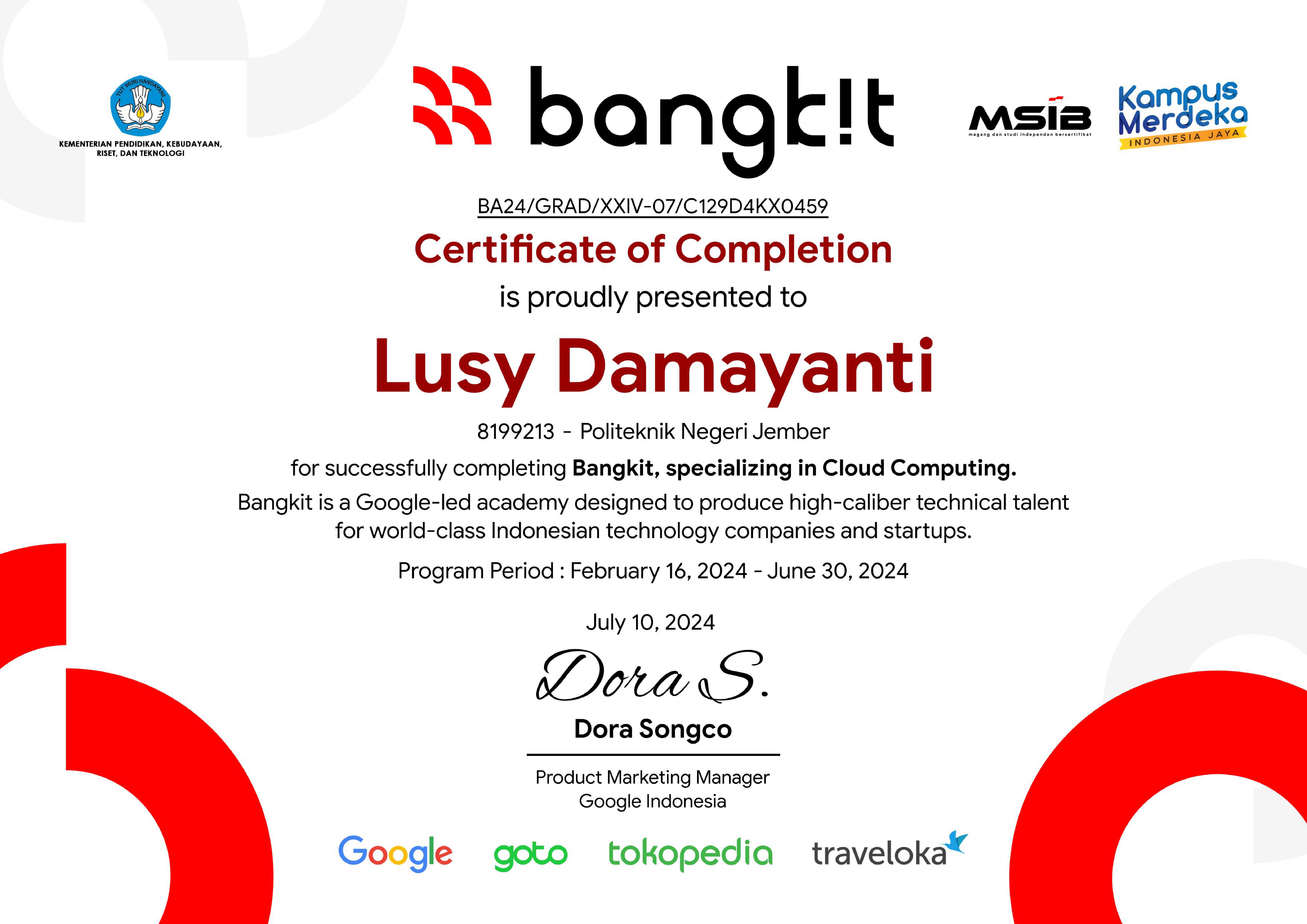 Bangkit Certificate